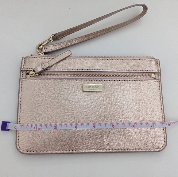New? EXCELLENT Cond! Kate Spade New York Tinie Laurel Way Rose Gold Wristlet - Picture 14 of 14